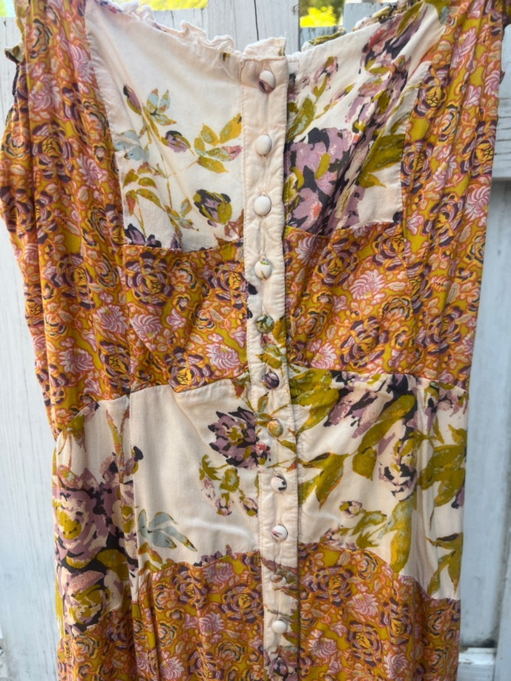 Free People Lover Boy Boho Floral Tiered Patchwork Maxi Dress - Picture 9 of 10